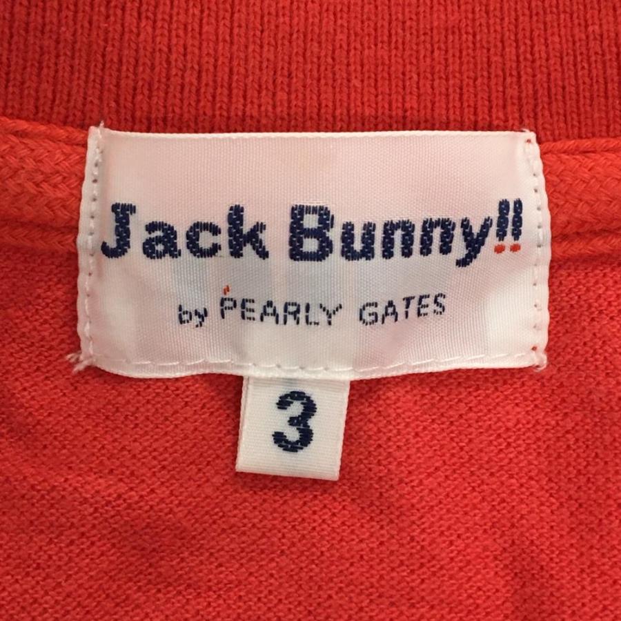 Jack Bunny!!（ジャックバニー） 半袖ポロシャツ レッド×マルチカラー
