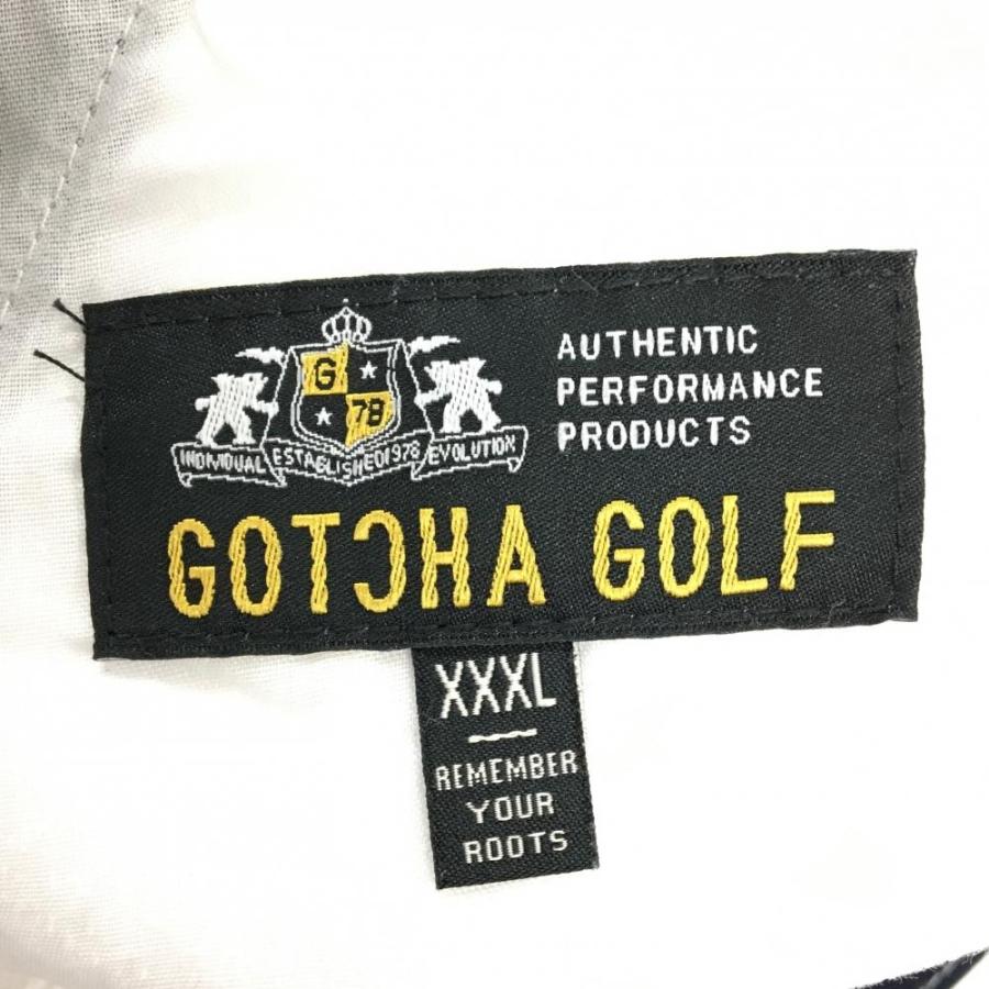 GOTCHA GOLF ガッチャゴルフ パンツ 白×ネイビー ロゴ刺しゅう
