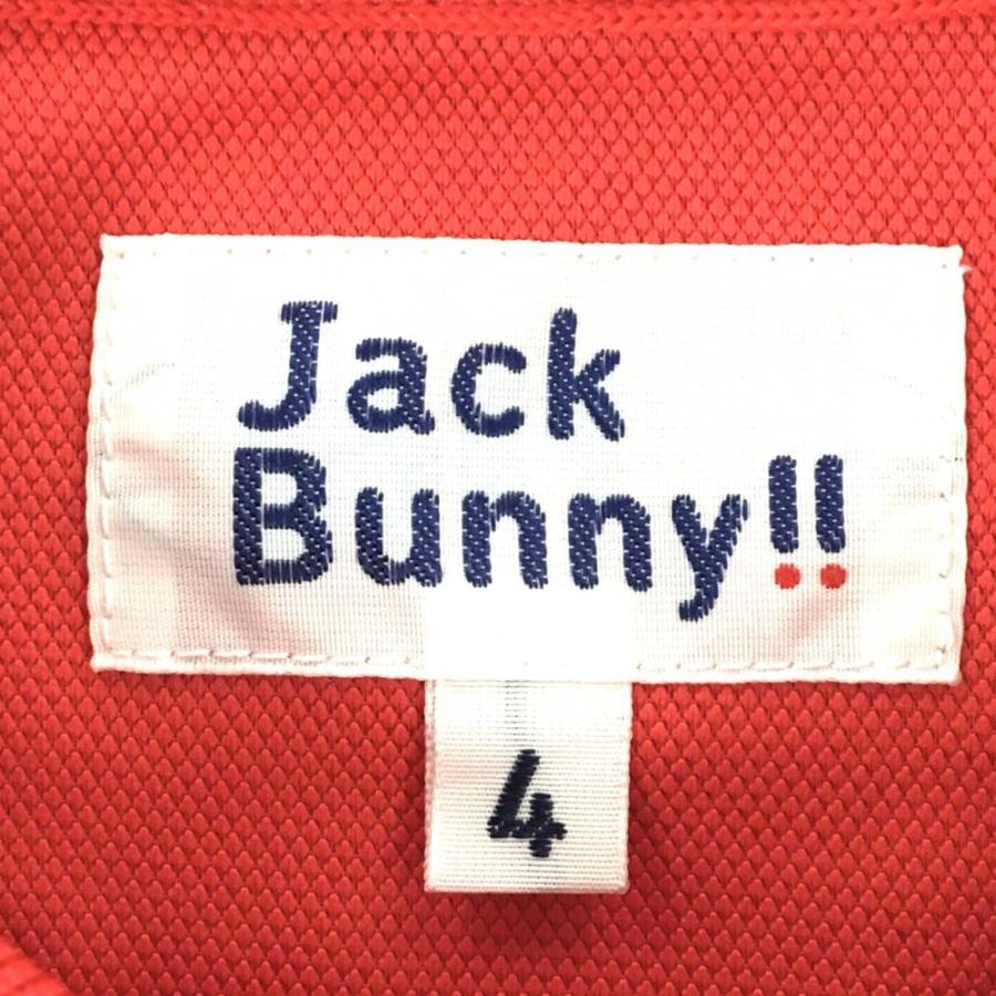 Jack Bunny!! ゴルフポロシャツ メンズ レッド 花柄〈8月セール〉 Jack Bunny!!（ジャックバニー） 【超美品】ジャックバニー 半袖