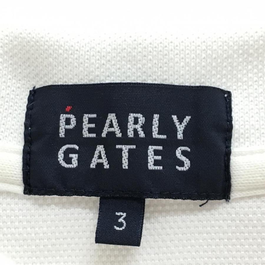 PEARLY GATES（パーリーゲイツ） 半袖ポロシャツ 白 袖ロゴ刺しゅう