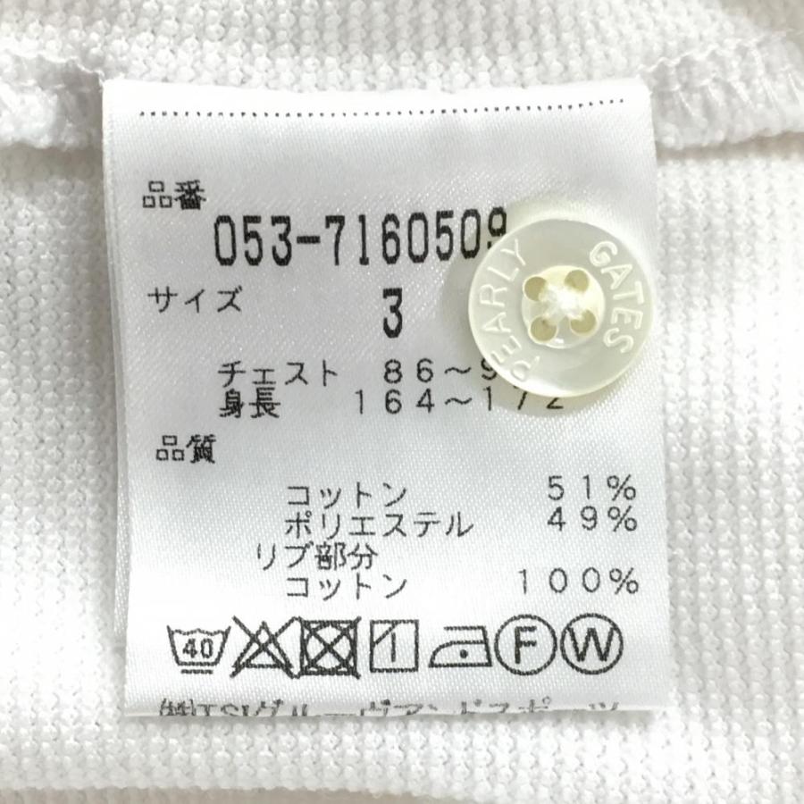 PEARLY GATES（パーリーゲイツ） 半袖ポロシャツ 白 袖ロゴ刺しゅう