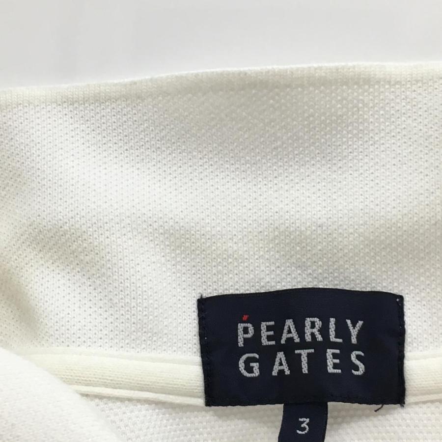PEARLY GATES（パーリーゲイツ） 半袖ポロシャツ 白 袖ロゴ刺しゅう