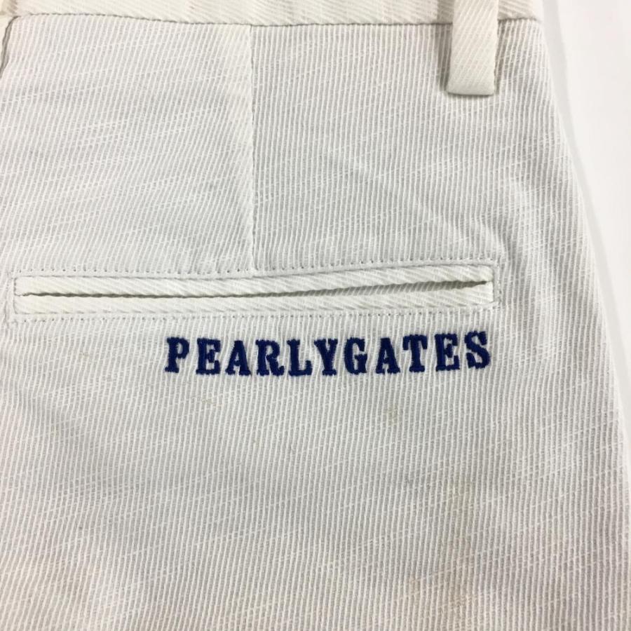 【美品】パーリーゲイツ　サイドロゴ　ハーフ　パンツ　サイズ3 PEARLY GATES（パーリーゲイツ） ハーフパンツ 白 ロゴ刺しゅう サイド