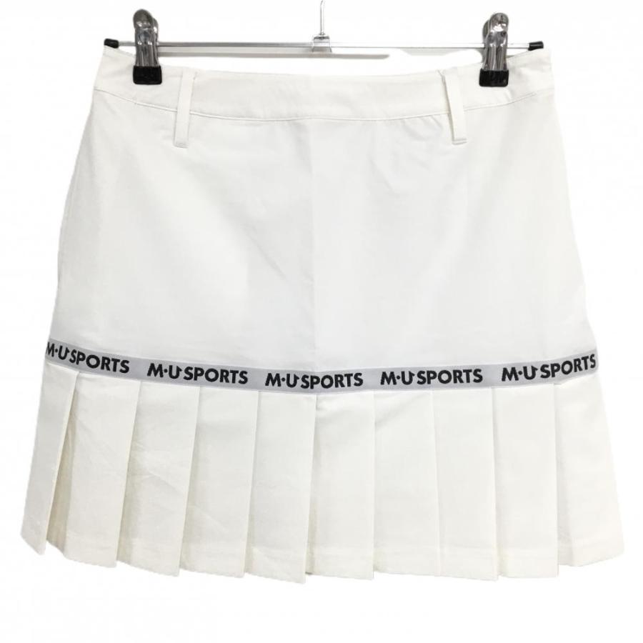 M・U SPORTS 【新品】MUスポーツ プリーツスカート 白×ライトグレー