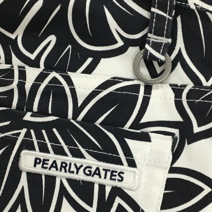 PEARLY GATES（パーリーゲイツ） ハーフパンツ 白×黒 リーフ柄