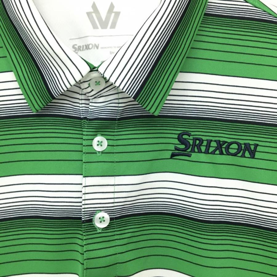 SRIXON 【超美品】スリクソンバイデサント 半袖ポロシャツ グリーン×白