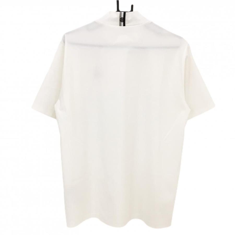 【超美品】ジーフォア 半袖ハイネックシャツ 白系×レッド×ライトグレー 胸ロゴ刺しゅう メンズ 3(XL) ゴルフウェア G/FORE G/FORE（ジーフォア） 【超美品】ジーフォア 半袖ハイネックシャツ