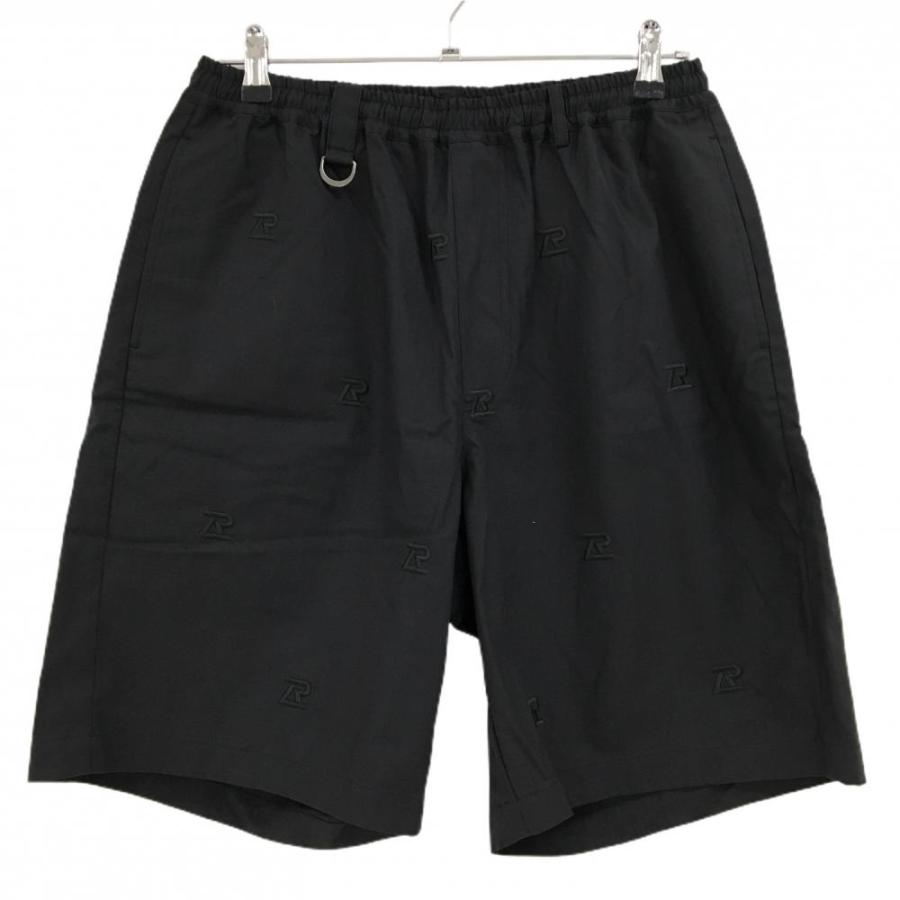 超美品】ラフラフ ハーフパンツ 黒 刺しゅう総柄 ラフロッグ メンズ XL