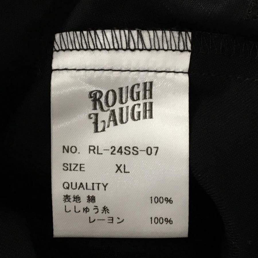 超美品】ラフラフ ハーフパンツ 黒 刺しゅう総柄 ラフロッグ メンズ XL