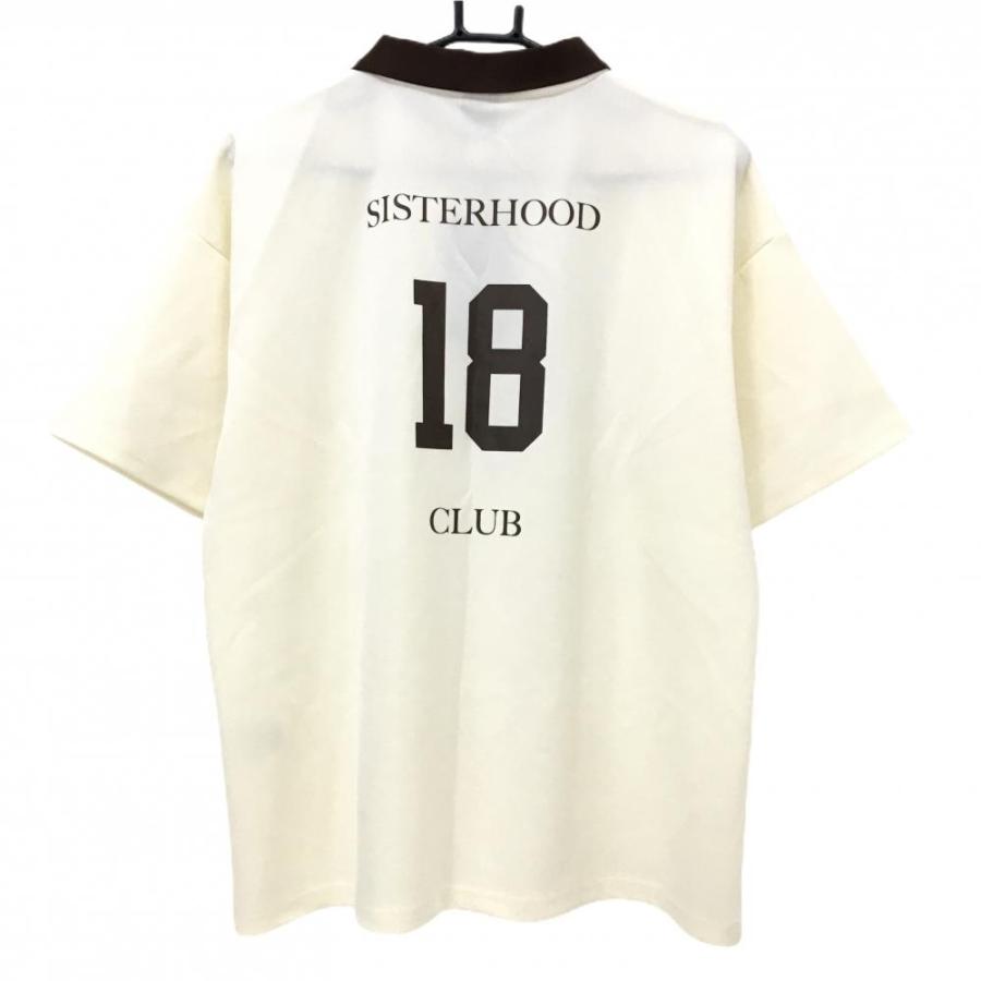 【新品】ラフロッグ 半袖ポロシャツ アイボリー×ブラウン 胸プリント メンズ M ゴルフウェア RUFFLOG RUFFLOG（ラフロッグ） 【新品】ラフロッグ 半袖ポロシャツ アイボリー