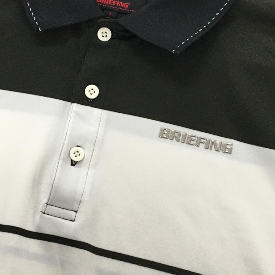 BRIEFING ゴルフ 半袖 レディースポロシャツ ボーダー カーキ S