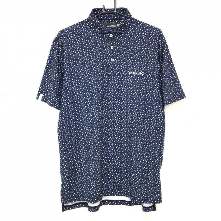 RLX 【超美品】RLXラルフローレン 半袖ポロシャツ ネイビー×白 ゴルフ