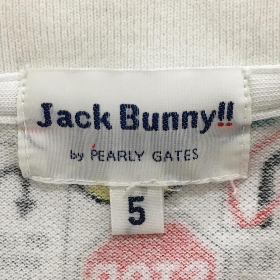 Jack Bunny!!（ジャックバニー） 半袖ポロシャツ 白×マルチカラー 標識