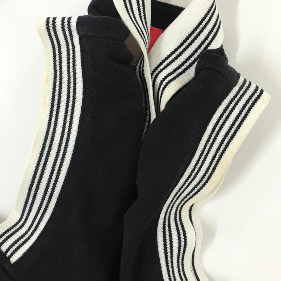 archivio ブラック ゴルフ シャツ ノースリーブ 新品未使用 アルチビオ archivio（アルチビオ） ノースリーブポロシャツ 黒×白 襟・袖口ライン