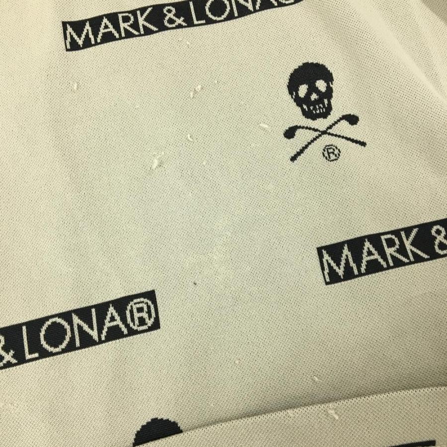 MARK&LONA（マークアンドロナ） 半袖ポロシャツ グレージュ×黒 スカル