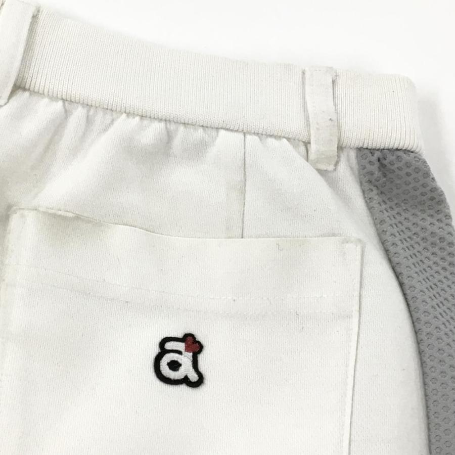 アルチビオ スカート 40 白 archivio（アルチビオ） スカート 白×グレー サイド切替 裾ロゴ