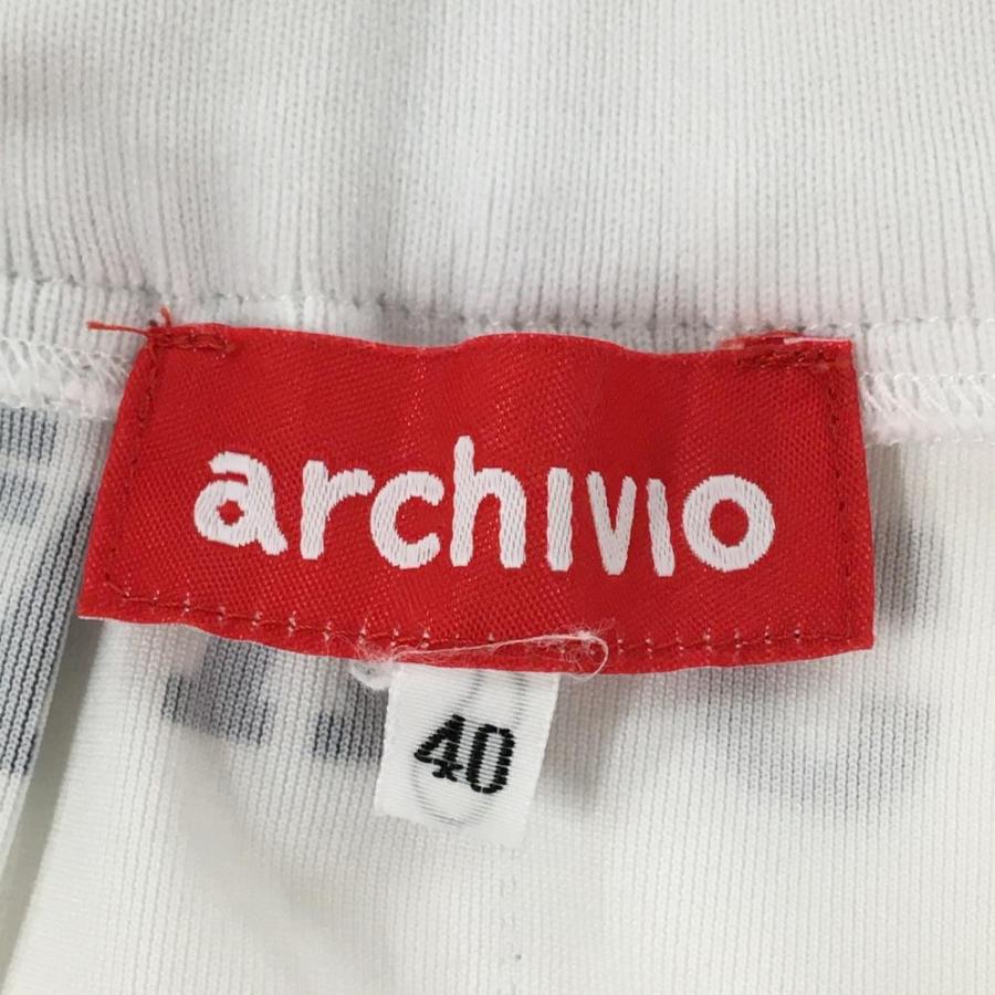 (新品・美品)アルチビオarchivioロゴ柄ノースリーブ・スカート サイズ38 archivio（アルチビオ） 【美品】アルチビオ スカート 白×黒 英字総柄