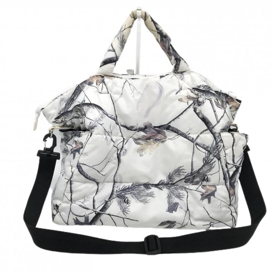 RUSSELUNO 2WAYトートバッグ（白）　新品 Russeluno（ラッセルノ） 2WAYトートバッグ 白×黒×グレー 総柄 ルチャ