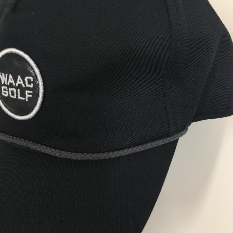 WAAC 【美品】ワック キャップ 黒 ロゴ クラウン型崩れ少 1098 ゴルフ