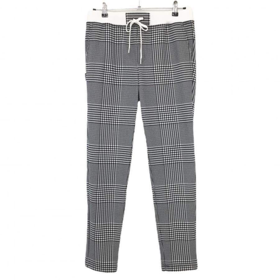 【超美品】ジャックバニー パンツ 黒×白 グレンチェック ウエストゴム・調整紐 ストレッチ メンズ 4(M) ゴルフウェア Jack Bunny Jack Bunny!!（ジャックバニー） 【超美品】ジャックバニー パンツ 黒