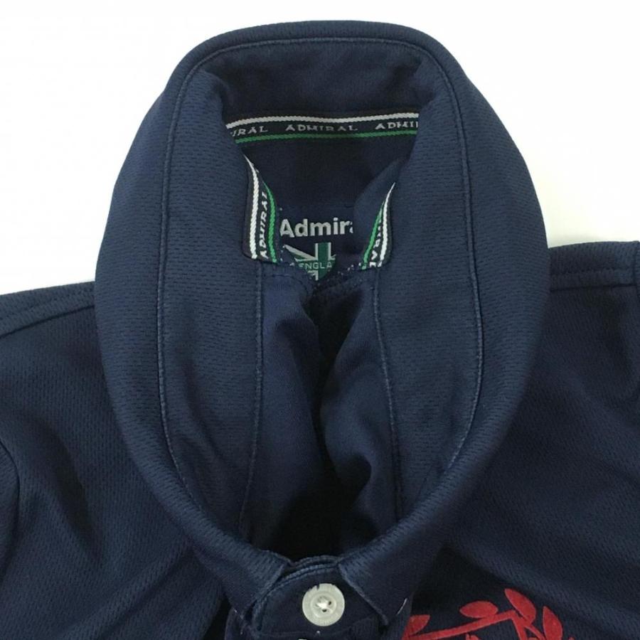 Admiral（アドミラル） 半袖ポロシャツ ネイビー×レッド ボタンダウン
