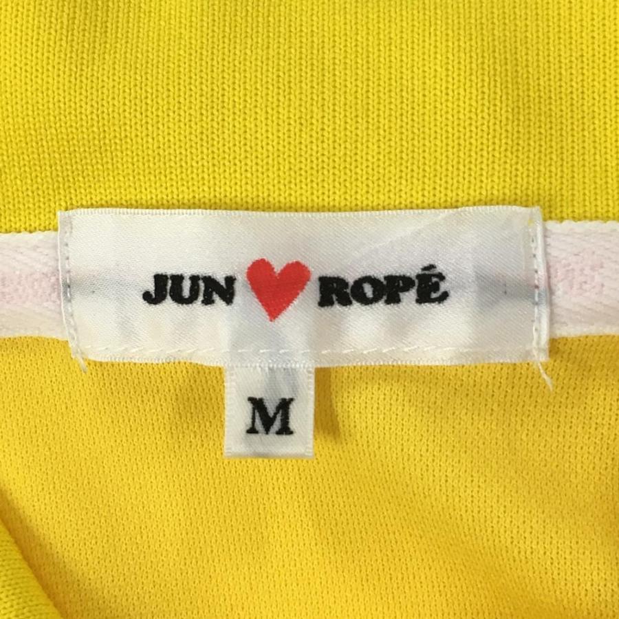JUN&ROPE'（ジュンアンドロペ） 半袖ポロワンピース イエロー 袖ロゴ