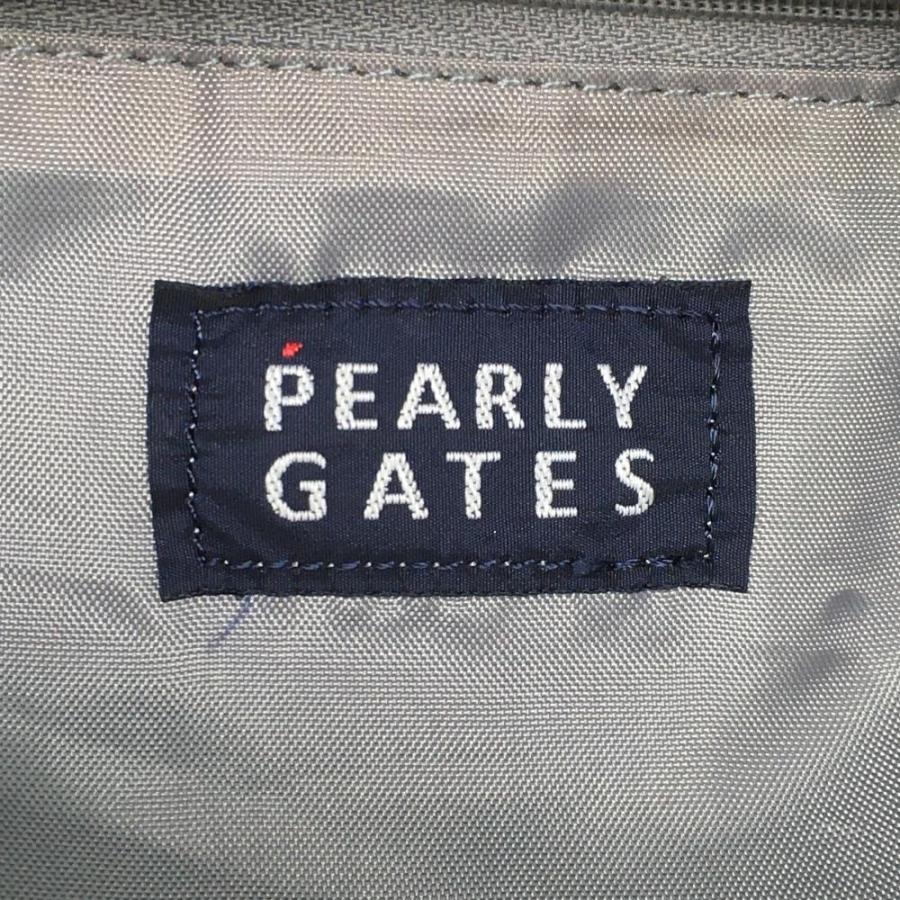【美品】パーリーゲイツ ロッカーバッグ グレー×ブルー ロゴ刺しゅう ビッグトートバッグ ゴルフ PEARLY GATES PEARLY GATES（パーリーゲイツ） 【美品】パーリーゲイツ ロッカー