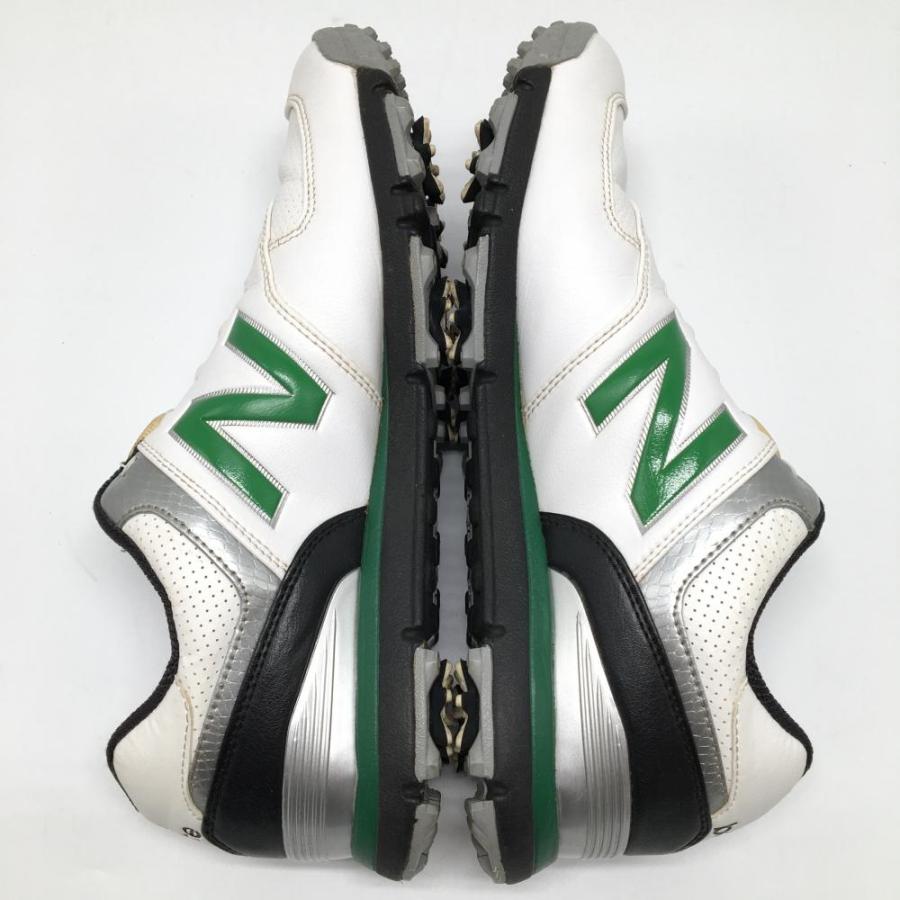 【美品】ニューバランス ゴルフシューズ 白×グリーン MGB574 BOA 収納袋付き メンズ 27.5 ゴルフウェア New Balance New Balance（ニューバランス） 【美品】ニューバランス ゴルフ