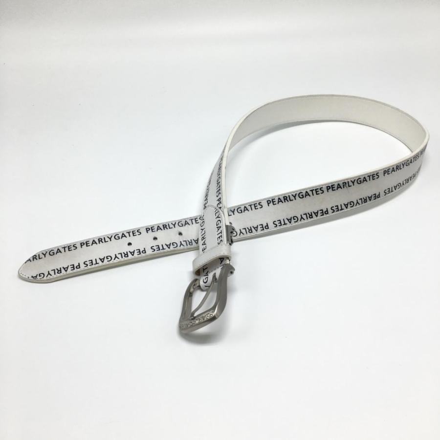 PEARLY GATES（パーリーゲイツ） ベルト 白×ネイビー ロゴ総柄