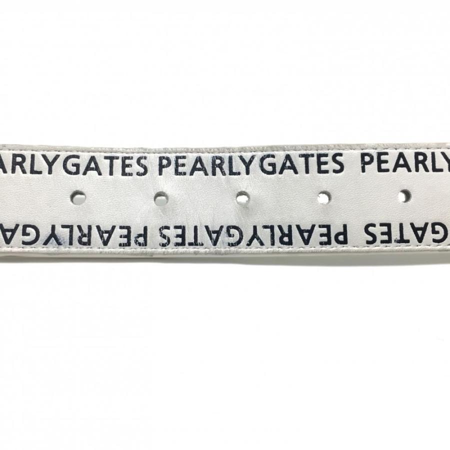 PEARLY GATES（パーリーゲイツ） ベルト 白×ネイビー ロゴ総柄