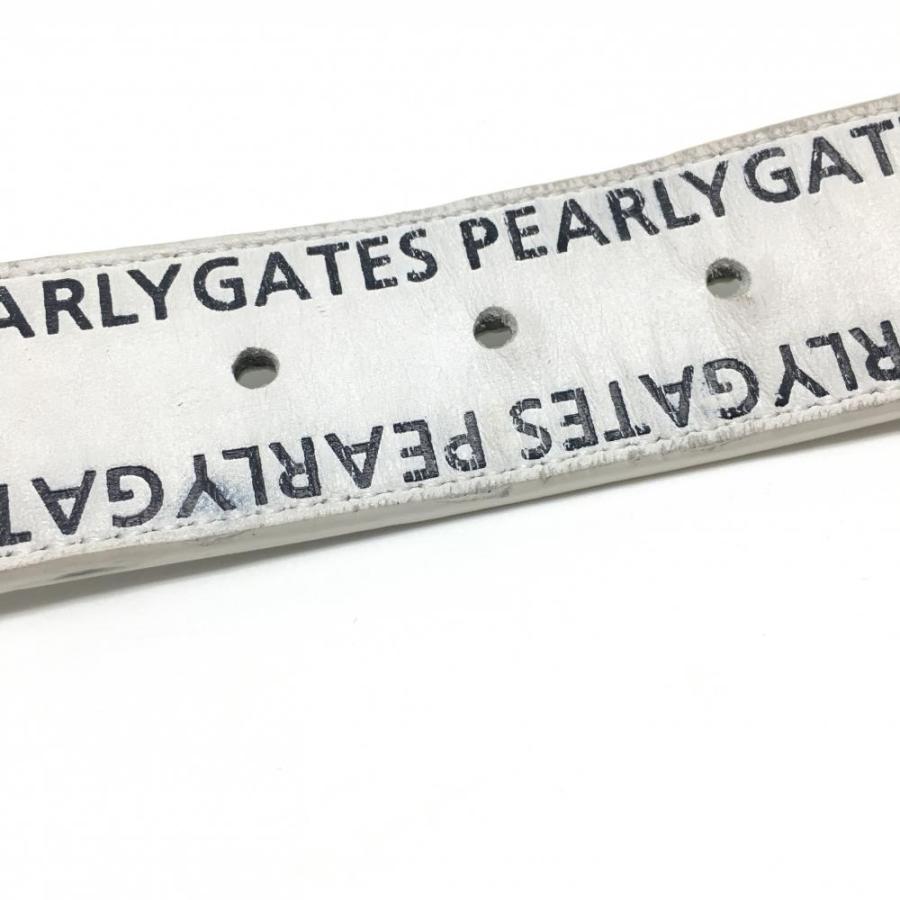 PEARLY GATES ロゴプリント Lサイズ PEARLY GATES（パーリーゲイツ） ベルト 白×ネイビー ロゴ総柄