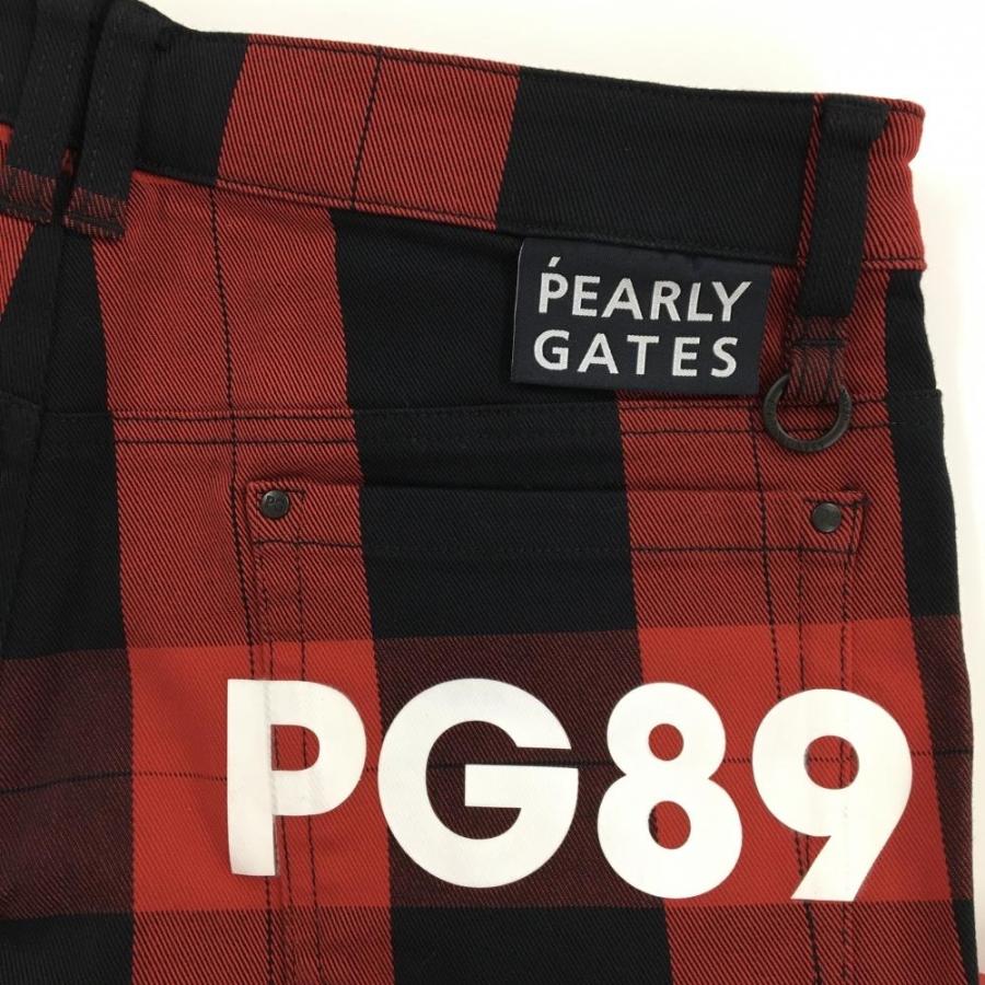 【超美品】パーリーゲイツ パンツ レッド×黒 チェック ロゴプリント ストレッチ メンズ 4(M) ゴルフウェア PEARLY GATES PEARLY GATES（パーリーゲイツ） 【超美品】パーリーゲイツ パンツ