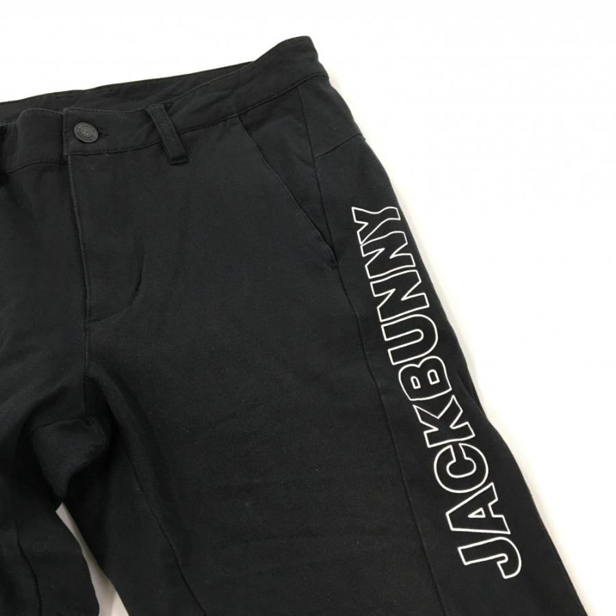 ジャックバニー ゴルフパンツ 白×黒 コミック柄 総柄 ストレッチ サイズ1 Jack Bunny!!（ジャックバニー） パンツ 黒×白 ロゴプリント