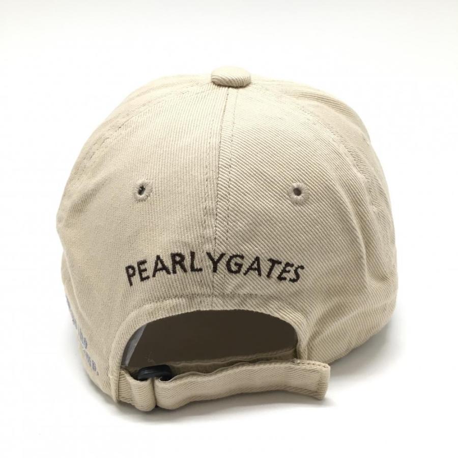 PEARLY GATES（パーリーゲイツ） キャップ ベージュ×ブラウン ロゴ