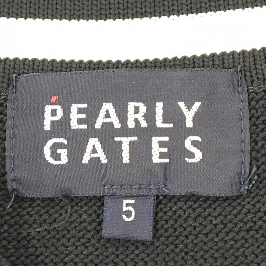 【美品】パーリーゲイツ　ゴルフ　ニットベスト　Vネック　ロゴ　ダークネイビー　5 PEARLY GATES（パーリーゲイツ） 【超美品】パーリーゲイツ ニット