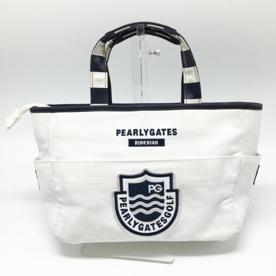 PEARLY GATES（パーリーゲイツ） カートバッグ 白×ネイビー ニコちゃん