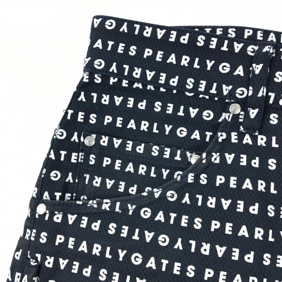 PEARLY GATES（パーリーゲイツ） ハーフパンツ ネイビー×白 ロゴ総柄