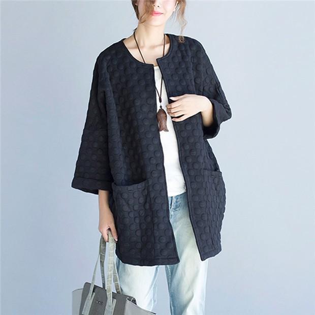 ジャケット 長袖 カジュアル おしゃれ でこぼこ アウター ドット 秋 冬 真っ黒 アウター レディース コート Zfhmzm0175 レオレオ 通販 Yahoo ショッピング