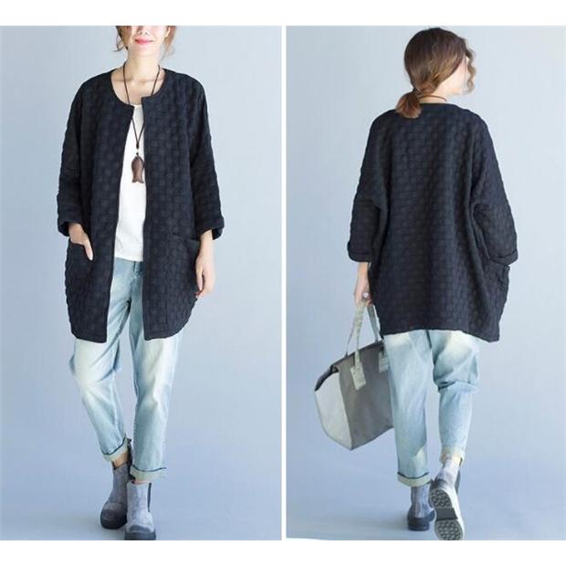 ジャケット 長袖 カジュアル おしゃれ でこぼこ アウター ドット 秋 冬 真っ黒 アウター レディース コート Zfhmzm0175 レオレオ 通販 Yahoo ショッピング