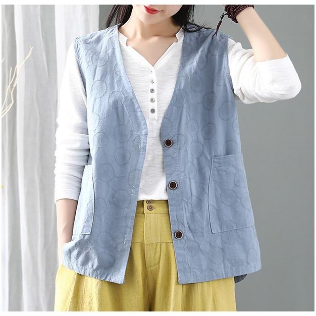 ベスト 体型カバー カジュアル 大きいサイズ 可愛い 麻 秋 着痩せ 春 夏 アウター レディース 前開き Zfhmzm0491 レオレオ 通販 Yahoo ショッピング