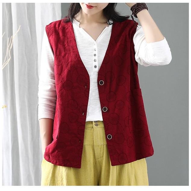 ベスト 体型カバー カジュアル 大きいサイズ 可愛い 麻 秋 着痩せ 春 夏 アウター レディース 前開き Zfhmzm0491 レオレオ 通販 Yahoo ショッピング