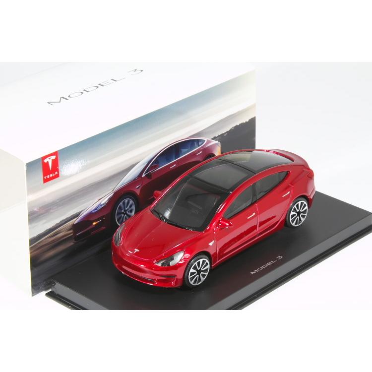 Tesla Model 3 ミニカー 1/43 レッド Tesla Model 3 ミニカー 1/43 レッド