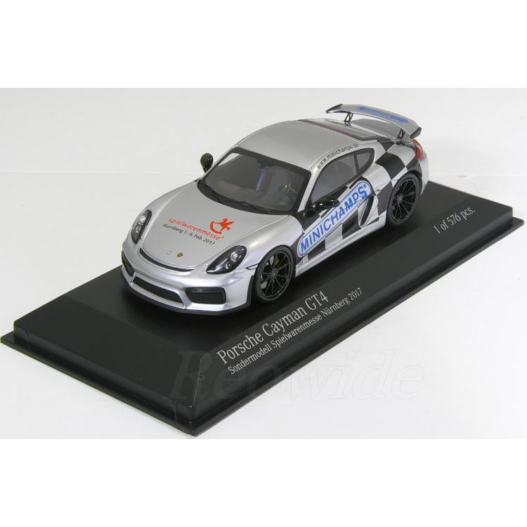 ミニチャンプス 1/43 ポルシェ ケイマン GT4 ニュルンベルク・トイフェア 2017 576台限定モデル