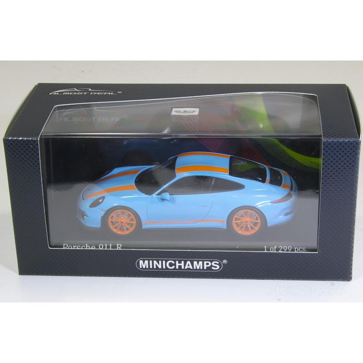 ミニチャンプス 特注 1/43 ポルシェ 911R 991 2016 ガルフブルー