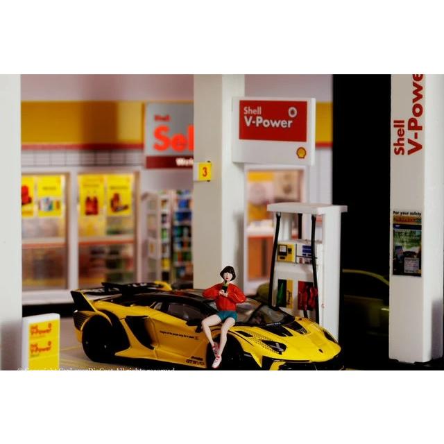 G-Fans 1/64 シェル ガソリンスタンド 建築 ジオラマ ミニカー
