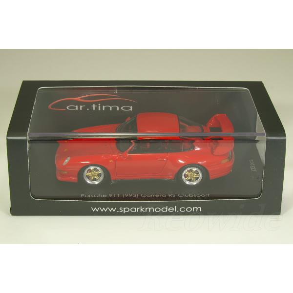 スパーク 1/43 ポルシェ 911 (993) カレラ RS クラブスポーツ レッド / ゴールドホイール 中国仕様 33台限定