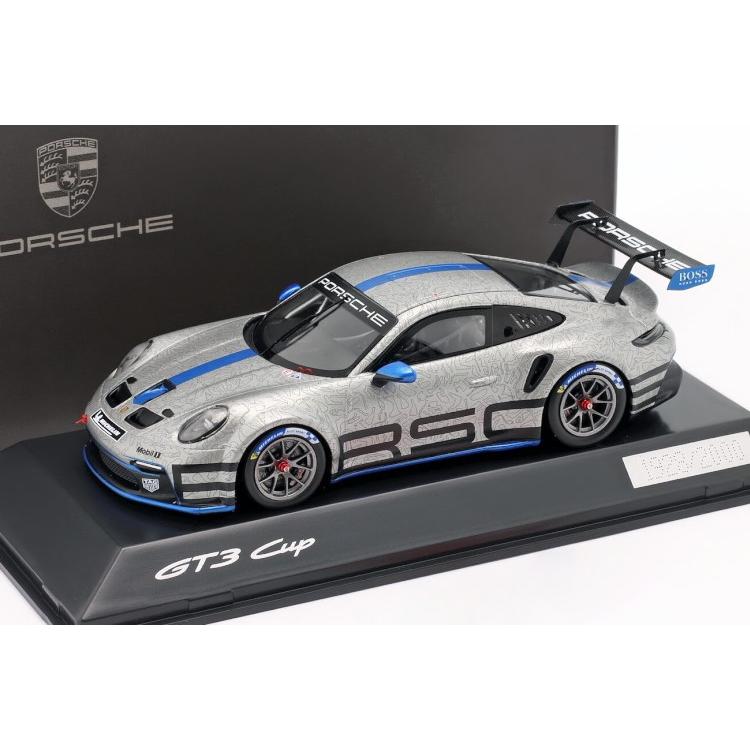 「スクエアリーフ」 スパーク 1/43 ポルシェ 911 (992) GT3 カップ GT シルバー/シャークブルー