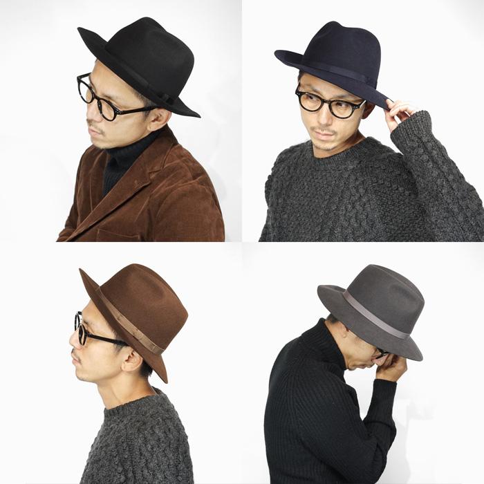 EDHAT エドハット 折りたたみ フェルトハット つば広ハット 中折れ