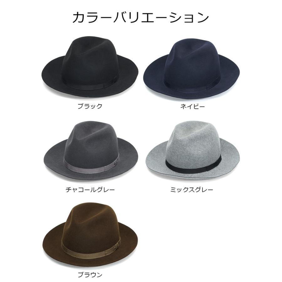 EDHAT エドハット 折りたたみ フェルトハット つば広ハット 中折れ