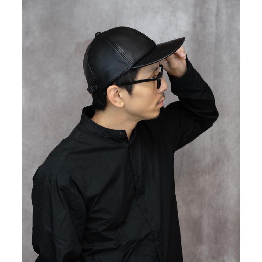 レザーハット　黒　オーダーハンドメイド　新品　購入時価格6万円 レザーハット 黒 オーダーハンドメイド 新品 購入時価格6